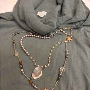 Caslon Dusty Green Cowl Neck Sweater